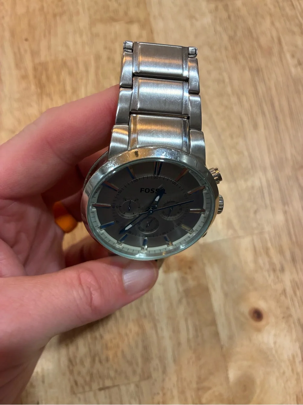 FOSSIL Gent's Wristwatch FS-4359 (P04024421) Silver Chronograph Large Watch